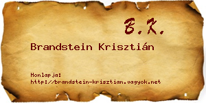 Brandstein Krisztián névjegykártya